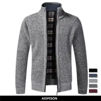 AIOPESON 2021 Autumn Winter New Mens Jacket Slim Fit Stand Collar Zipper Jacket Men Solid Cotton Thick Warm Jacket Men Cups  Mugs Saucers