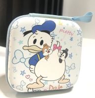 DONALD DUCK กล่องเก็บสายชาร์จ กล่องเก็บหูฟัง เอนกประสงค์, Size M ลาย DONALD DUCK งานดี evaกันกระแทก ขนาด9.5x9.5x3.5cm กล่องเก็บสายชาร์จ งานสวย น่ารัก  BY NPNN