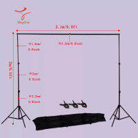 2m * 2m Photography Background Support System Backdrop Stand Crossbar Kit Set 2*2 เมตร Gantry อุปกรณ์ถ่ายภาพขาตั้งกล้องพื้นหลังกรอบเหมาะสำหรับสตูดิโอถ่ายภาพ