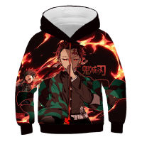 Kids 3D Printed Hoodie Demon Slayer Anime Sweatshirt Long Sleeve Children Clothes Boys Girls Cool Pullover Tops 4-14 Years 2021