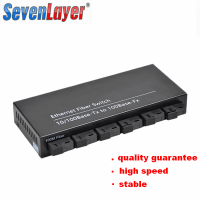 6F2E 10/100M Ethernet Switch 6 Fiber Port 25KM 2 UTP RJ45 Fast Erhetnet Fiber Optical Switch with 5V 2A/12V1A power supply