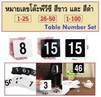 หมายเลขโต๊ะ เบอร์โต๊ะ PVC 1-25, 26-50, 1-100 PVC Table Numbers Set