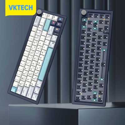 Vktech คีย์บอร์ดแบบมีสาย67ปุ่มแบบทำมือพร้อมลูกบิดคีย์บอร์ดแบบมีกลไกแบ็คไลท์ RGB คีย์บอร์ดสำหรับเล่นเกมอุปกรณ์คอมพิวเตอร์ PC