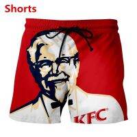 ใหม่ Kfc พันเอกตลกพิมพ์ลาย3D เสื้อผ้าลำลองผู้ชายแฟชั่นฮิปฮอปกางเกงขาสั้นขนาดใหญ่ S-7XL ผู้ชาย