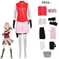 7C136 ชุดซากุระ จากการ์ตูน นารูโตะ นินจาจอมคาถา นินจา Dress for Sakura Suit Naruto Shippuden Costume Anime Cosplay Outfit