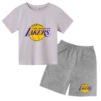 Summer Kids Basketball T-Shirt Suit Short Sleeve Shorts 2 Piece Sportswear Boys Girls Casual