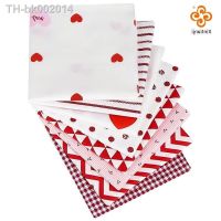 ♟❀ Red Cotton Patchwork Fabric Twill Heart Print Fabric Valentines Day DIY Handmade Quilt Material 8pcs/Set 25X25cm