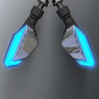 ไฟกระพริบ Led มอเตอร์ไซค์2ชิ้นสำหรับ Cruiser Honda Kawasaki Bmw Yamaha สัญญาณไฟเลี้ยวรถจักรยานยนต์ด้านหลังไฟสัญญาณ2ชิ้น