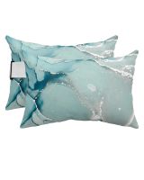 Marble Aqua Waterproof Pillow With Insert Adjustable Elastic Recliner Beach Chair Office Chair Neck Lumbar Travel Pillow