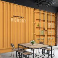 Industrial style container mural clothing shop milk tea shop dance street dance classroom bar decorative Self Adhesive wallpaper