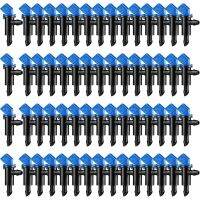 60 Pieces Irrigation Drip Emitter Garden Flag Irrigation Dripper, Trees and Shrubs (Blue Black,2GPH)