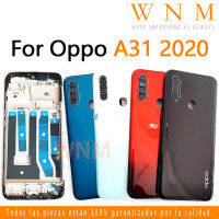 ใหม่สำหรับ A31 Oppo 2020 A8ฝาหลังกรอบจอแอลซีดีฝาหลังปิดโทรศัพท์ + กรอบตรงกลาง + ชิ้นส่วนกรอบกล้องเคสด้านหลังโครงหุ้มแชสซีรถบังคับของเล่นตรงกลาง + ปุ่มแผ่นรองรีดหลัก