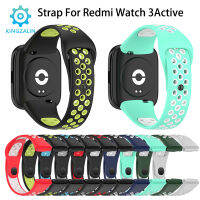 Kingzalin สายรัดระบายอากาศแบบซิลิโคนสองสีสำหรับ Redmi Watch 3Active(Lite) อะไหล่ Strap Smartwatch อ่อนสำหรับ Redmi Watch 3Active