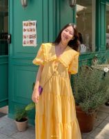 CHAWY Yellow Mellow dress ?? C3887 เดรสยาวแขนตุ๊กตา เดรสยาวน่ารักๆ