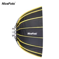 NiceFoto 60ซม./23.6นิ้วแบบพกพาติดตั้ง Hexagonal Softbox นุ่มผ้าดิฟฟิวเซอร์และตารางร่มลายทางออกแบบตัวสะท้อนสีเงินกล่องนุ่มสำหรับ Speedlite สตูดิโอแฟลชถ่ายภาพชุดไฟตัดหมอก