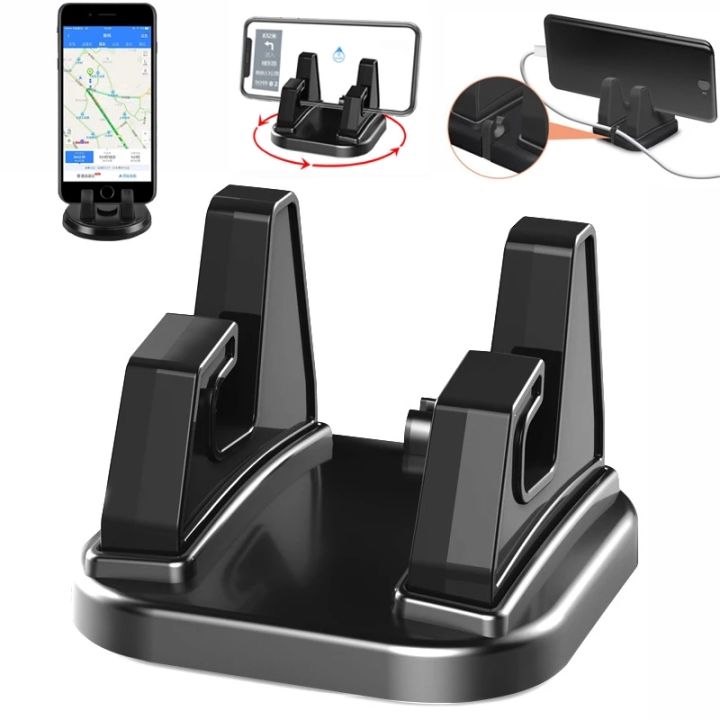 โทรศัพท์360แบบหมุนได้ซิลิโคนอเนกประสงค์รองรับ-gps-ติดกับแผงหน้าปัดขายึดโทรศัพท์มือถือด้ามจับที่มั่นคงในรถ