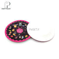Party supplies 48PCS 7inch Monster theme party decoration disposable tableware paper plate dishes white cardboard with food film