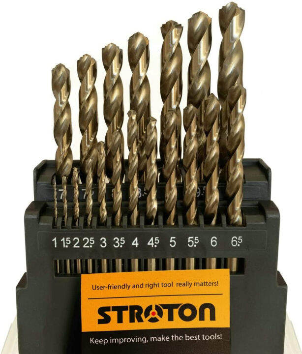 stroton-metric-m42-8-cobalt-twist-drill-bits-set-for-stainless-steel-and-hard-metal-1mm-10mm-19pcs