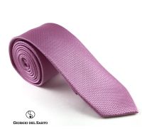 Giorgio Del Sarto Silk Necktie Pink Fabric Texture เนคไทผ้าไหมสีชมพูมีเท็กเจอร์