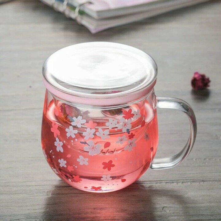 sakura-mug-glass-mug-with-tea-infuser-filter-amp-lid-cherry-blossoms-cup-set-blossoms-flower-teacup-300ml-glasses-drinking