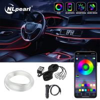 [WDD]☼ Nlpearl Led Car Interior Decorative Light Strip Rgb Flexible El Wire By App Control Automobile Atmosphere Lamp Neon Light Strip - Decorative Lamps amp; Strips -