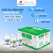 Nước súc miệng iON MUỐI hương Bạc hà FUJIWA Mới- Thùng 12 chai 680ml