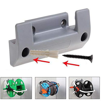 【CW】1pc Garden Hose Reel Holder PVC Wall Mounted Hanger Storage Hook Rack Reel Holder with 4pcs Expansion Screws