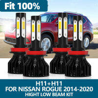 Roadsun Led H11โคมไฟไฟหน้าหลอดไฟรถยนต์อัตโนมัติ12โวลต์6000พันสำหรับ Nissan Rogue 2014 2015 2016 2017 2018 2019 2020