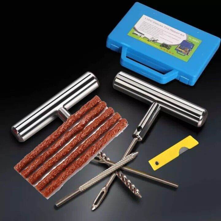 เครื่องถอดยาง-11-pcs-tire-repair-kit-ยางชุดซ่อมแซมยางชุดเครื่องมือซ่อมแซมสำหรับรถจักรยานยนต์ที่มีกล่อง-เครื่องมือช่าง-ชุดปะยาง-รถยนต์-มอเตอร์ไซด์