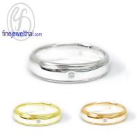 Finejewelthai-แหวน-แหวนเพชร-แหวนเงินแท้-Diamond-CZ-Silver-Ring-R3014cz_2 (ราคาต่อวง เลือกสีตัวเรือนได้)