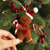 【cw】3Pcslot Christmas Gingerbread Man Doll Pendants Xmas Tree Hanging Ornaments Christmas Decorations for Home New Year Kids Gift