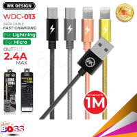 WK Design WDC-013 ของแท้ 100% สายชาร์จสปริงสแตนเลส  KINGKONG Data Cable สำหรับ iphone/micro USB biggboss