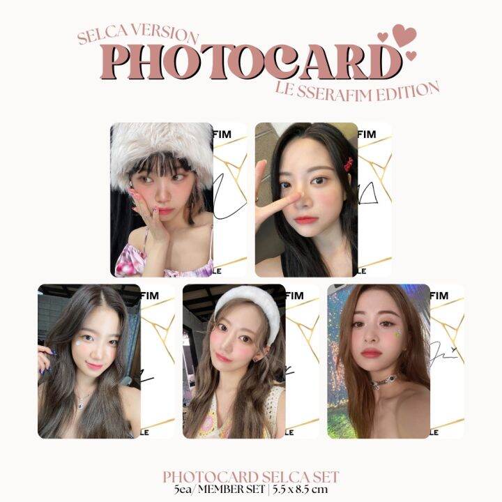 Photocard LE SSERAFIM SELCA ANTIFRAGILE 2 Sides (5Pcs+2-Sided ...