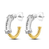 Luxury Shimmering Bicolor Earings Circle Silver Color Stud Earrings for Women Female Fashion Jewelry Jewelri Gift for Girl