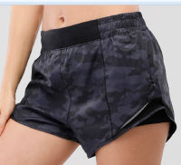 Women Stretch Short Low Waist Shorts with Zipper Pocket Butter Soft Fabric mesh Net Yarn Stitching Reflective shorts