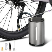 Bike Pump Portable with Gauge, Ball Pump Inflator Bicycle Electrical Pump,Presta and Schrader Bicycle Pump Valves