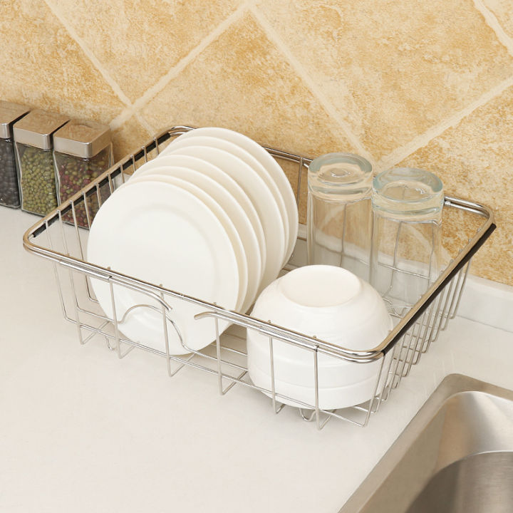 retractable-stainless-steel-dish-drainer-dish-drying-rack-sinks-pan-plate-drain-basket-shelf-dish-storage-kitchen-sink-organizer