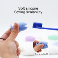 Tooth Brush Cover Cap Stand Toothbrush Holder With Suction Cup Portable Travel Toothbrush Head Cover Protector Fish Shape Holder