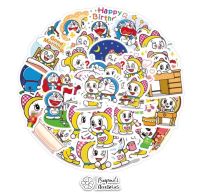 ʕ •ᴥ•ʔ ✿ พร้อมส่ง : สติ๊กเกอร์กันน้ำขนาดเล็กลายโดราเอม่อนและโดเรมี | Doraemon &amp; Dorami Small Waterproof Sticker.