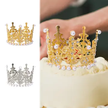 Crown Cakes Toppers Mini Birthday Crown Crystal Pearl