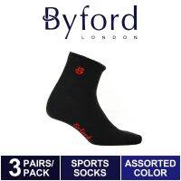 Byford ถุงเท้ากีฬา ยาวถึงข้อเท้า (3 คู่) คละสี - BSF837T