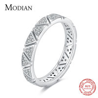 Modian Real 925 Sterling Silver Rings For Women Round Classic Ten Hearts Zircon Ring Romantic Wedding Statement Jewelry With Box