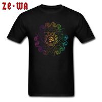 Special Custom Men T-shirts Colored Om Energy Mandala Art T Shirt Geometric Muay Thai Clothing Adult Plus Size Black Tshirt Tops  NK7I