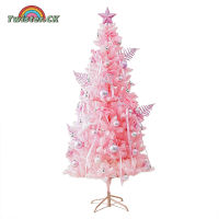 Twister.CK Artificial Pink Christmas Tree Set With Metal Stand Easy Assembly Premium Xmas Tree For Indoor Outdoor Use