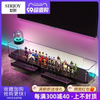 ☈ Cyberpunk glass TV cabinet modern light luxury living room with Lego display small apartment multifunctional floor