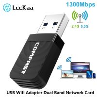 LccKaa Mini USB WiFi Adapter 1300Mbps Dual Band Wifi Network Card 5G 2.4GHz Wireless AC USB Adapter for PC Desktop Laptop Win10  USB Network Adapters