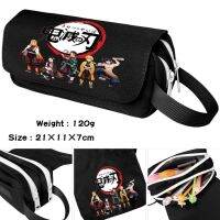 Demon Slayer Pencil Case Anime Kimetsu no Yaiba Cartoon Make up Cosmetic Bag Student Multi function Pen Bags Gift