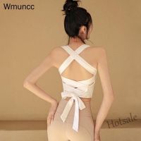 【hot sale】∋✽◊ C04 Wmuncc 2022 Summer Yoga Bra Woman Fitness Vest with Chest Pad Sexy Cross Back Shockproof Gym Underwear