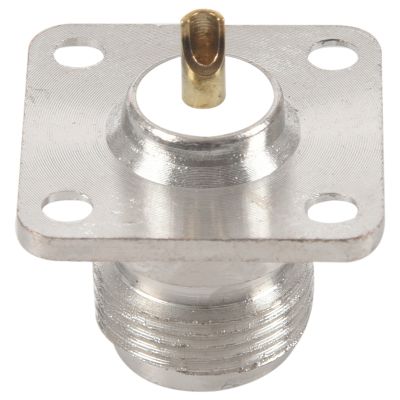 N type female jack RF coax connector 4-hole panel mount with solder cup,silver