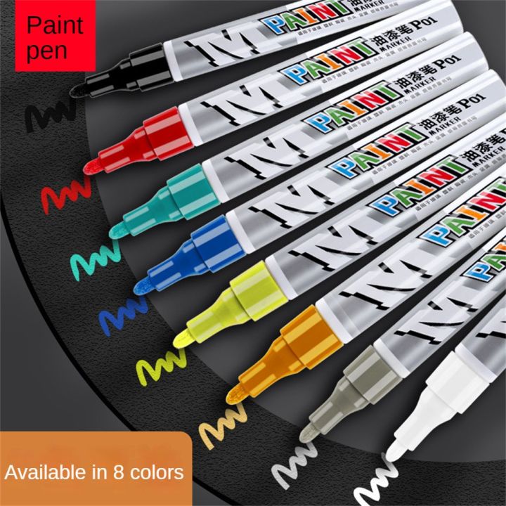 motome-ปากกาสีปากกาน้ำมันสีปากกาโลหะ-สีศิลปะปากกาสีขาวมีความมันปากกาทำเครื่องหมายสีขาวหนาพิเศษ